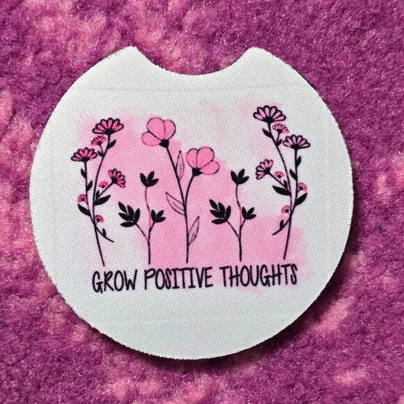 Sunflower Pink Circle Non Slip Handmade Kitchen Home Cup Car Accessories Coaster - Picture 3 of 3